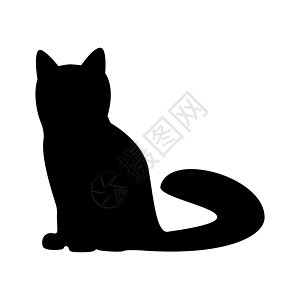 彩色图标收藏身体猫科团体宠物黑色模版绘画动物小猫图片