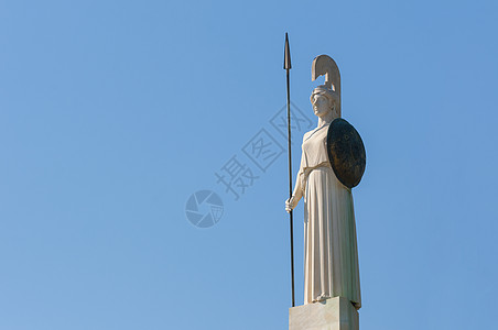古典雅典娜雕像国家头盔文化晴天纪念碑雕塑天空艺术建筑学历史图片