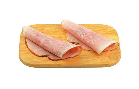 两片火腿熏制冷盘猪肉食物图片
