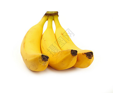 白色的黄香蕉被隔离在异国团体水果食物情调黄色热带健康图片