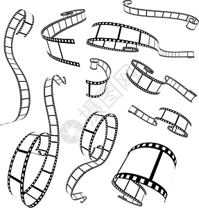 它制作图案电影地带矢量相机空白磁带卷轴白色照片插图框架黑色幻灯片图片
