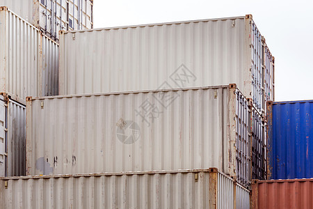 堆叠货物集装箱后勤进口船运贮存仓库航海船厂加载金属商品图片
