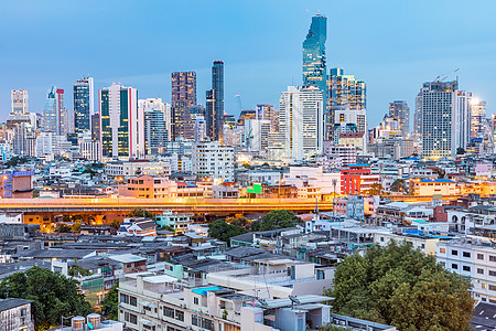 曼谷天线日落交通天际商业场景酒店天空地标城市建筑建筑学图片