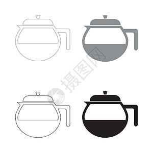 Teapot 图标 黑灰颜色集图标图片