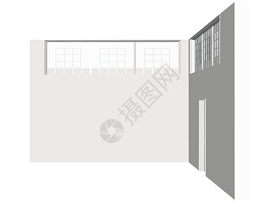 白色背景的内墙内部光影背面插图空白办公室木头画廊地面工作室艺术图片