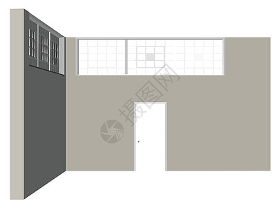 白色背景的内墙内部光影背面地面木头工作室艺术空白画廊办公室插图图片