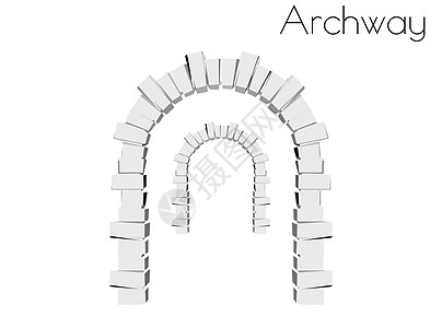 白色背景的拱形箭头光影图片