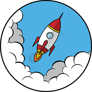 太空飞船火箭 vecto飞船天空卡通片车辆科学航班探险家绘画艺术品助推器图片