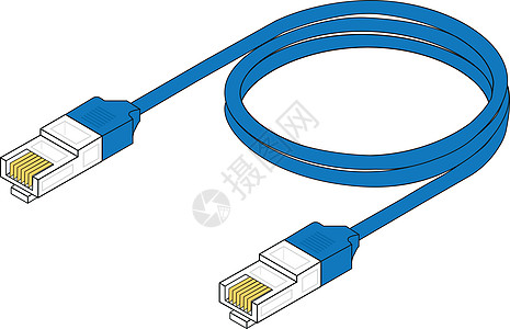 网络电缆电脑夹子蓝色电讯服务器白色局域网千兆宏观设备图片