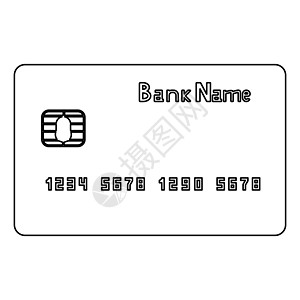 黑色图标是 Bank Card身份借方银行商业金融办理电子销售城市塑料图片