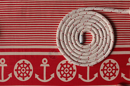 长长绳环螺旋拼贴画游艇拖船吊索线圈海军波浪棉布条纹编织图片