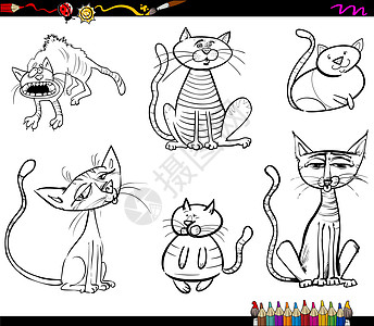 卡通卡通猫字彩色字符本图片