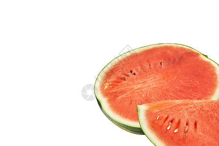 白色背景与文字空间隔绝的西瓜切片圆圈条纹营养种子小吃圆形食物水果饮食农业图片