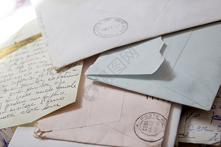 带有信封的旧情书信写作邮件墨水卡片古董艺术书法字母邮政背景图片