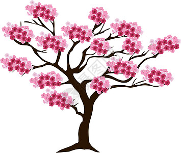 矢量樱桃树背景图片
