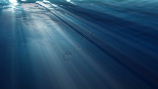 现实水下高品质的海洋波浪 光线照亮 计算机图形显示浮游潜水员阳光蓝色海景热带海浪潜水表面荒野背景图片