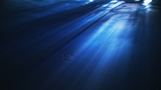 现实水下高品质的海洋波浪 光线照亮 计算机图形显示荒野阳光波纹海景呼吸管浮游热带生物射线潜水员图片