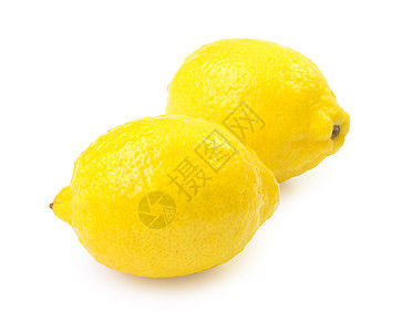 白色背景的新鲜柠檬水果 有剪切路径橙子食物团体叶子绿色黄色果汁图片