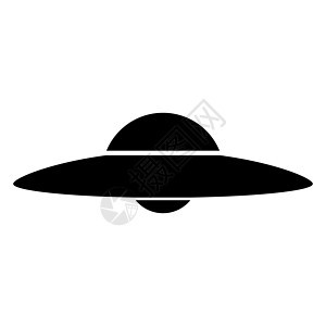 UFO 飞碟 黑色图标图片