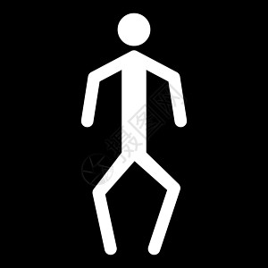 一个双腿弯曲的男人 白色的图标图片