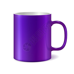 用于印刷公司徽标的紫陶瓷杯图片