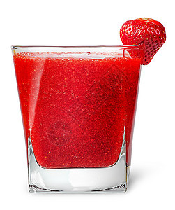 玻璃中草莓冰早餐食物奶制品酸奶奶昔饮料果汁营养牛奶浆果图片