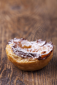 葡萄牙美食蛋糕黄色乡村白色甜点糕点奶油状奶油食物木头图片