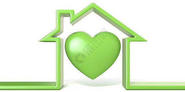 由绿线 3 制成线条丝带横幅相思财产打扰住宅房子艺术标识图片