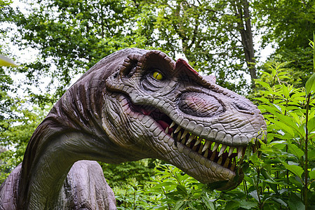 恐龙公园树木历史动物捕食者爬虫灭绝金属侏罗纪雕像图片