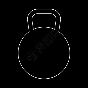 Kettlebell 白色路径图标背景图片