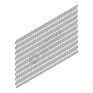 等距矢量图中的钢板型材插图绘画瓦楞异形建筑学维修控制板金属房子材料图片