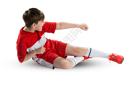 青年足球运动员诡计男生青春期童年训练玩家运动装活动红色游戏图片