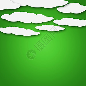 天气卡通艺术品季节绿色多云卡通片气象天空框架海报广告牌图片