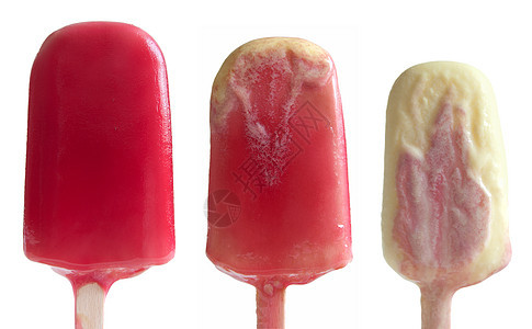 冰棒融化酸奶红色覆盆子棒冰冰淇淋食物浆果小吃水果背景图片