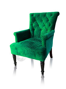 绿色旧椅子被隔离在白色剪切路径上手臂家具扶手椅奢华座位雕刻装饰品小路木头工艺图片