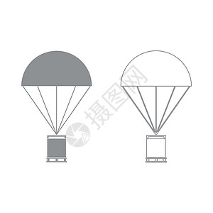 装有货物集图标的降落伞图片