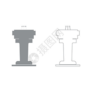 3个麦克风灰色图标的 Rostrum图片