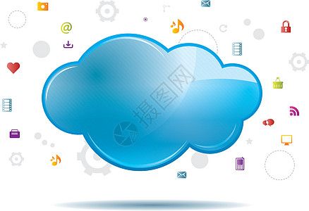 云计算网络计算机桌面安全数据视频储物蓝色服务互联网图片