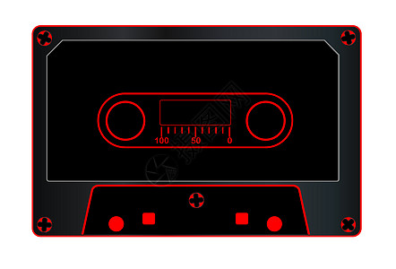 黑色音频盒绘画艺术品音乐插图记录磁带艺术图片