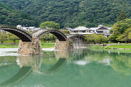 日本金台桥曲线历史建筑学传统城堡风景游客场景历史性旅行图片