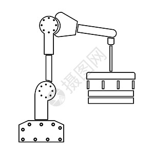 机械手操纵者黑色路径图标图片