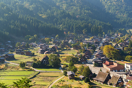 日本白川越村建筑学房子白川旅游合掌历史性遗产游客观光旅行图片