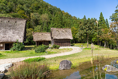 白川的Gassho风格房屋 古代乡村图片