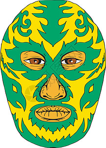 Luchador 面具火焰火螺栓绘图摔角手绘绘画男性摔跤手火焰男人图片