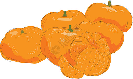 普通话 水果 切水彩色水彩橙子绘画草图图片