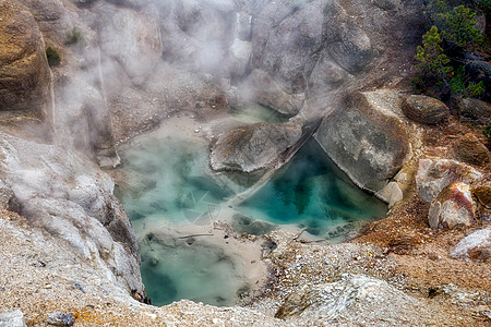河流域蓝色矿物喷泉水池通风矿物质地热订金风景旅游图片