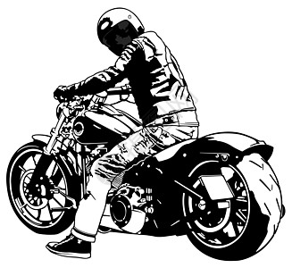 骑哈雷哈雷戴维森和骑插图运输摩托车手发动机剪贴巡航菜刀司机引擎驾驶插画