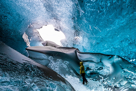 冰岛Jokulsarlon附近水晶冰洞图片