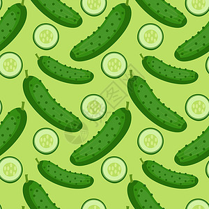 黄瓜无缝图案 无尽的背景 纹理 蔬菜背景矢量插图图片