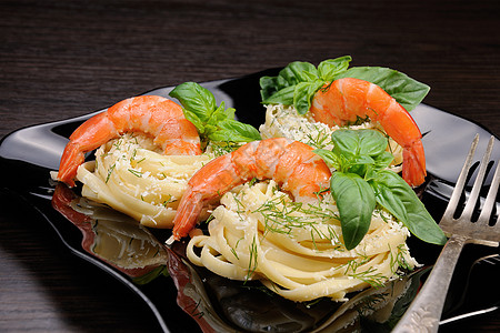 养虾的意大利面食物糖类肉汁盘子午餐海鲜自助餐糖尿病化合物烹饪图片